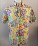 The Nutter Chubbies Pineapple Hawaiian Shirt Sz Medium Tropical Colors USA Made - $17.59