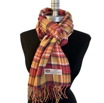 Women&#39;s 100%CASHMERE Scarf Made In England Plaid Soft Wool Wrap Multicolor #L101 - £6.88 GBP