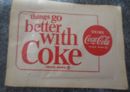 things go better with Coke Drink Coca Cola Towlette Wash&#39;n Dri - £1.55 GBP