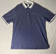 Lacoste Textured Knit Polo Shirt Men’s Size 7 Blue Short Sleeve 1/4 Button - $25.00