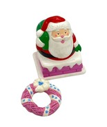 Playskool Chimney Santa &amp; Coordinating Front Door Wreath Vintage Dollhouse - $52.80
