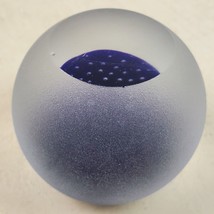 Vintage Murano Style Glass Paperweight 3D Purple w/ Bubbles 2.25&quot; - £35.43 GBP