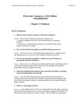 Solution Manual for Electronic Commerce 12th Edition by Gary Schneider - $322.01 MXN