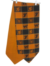 Halloween table runner spooky witch spider cat ghost orange black 12&quot;x68&quot; lined - £15.78 GBP