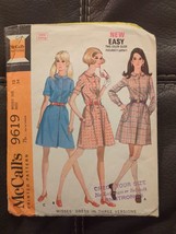 Vintage Sewing Pattern McCalls #9619 Size 12 Bust 34 waist 23&quot; Dress Ski... - £9.69 GBP