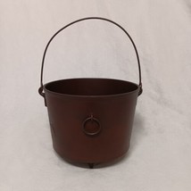 Cast Iron Stock Bean Pot Cauldron 3 Legged 8N Gated Bail Handle Finger Ring - £59.01 GBP