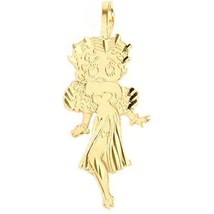 14K Gold Charm Jewelry Necklace Betty Boop Love Chain 29mm  - £71.05 GBP