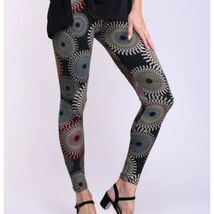 Black &amp; Green Geometric Leggings - $11.88