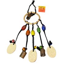 Living Rainbow Wind Chime Brass Bells Ceramic Beads Clay NWT Made In USA... - $17.82