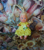 Hand Crochet Dress For Barbie Baby Krissy Or Same Size Dolls #129 - £9.40 GBP