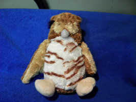 K &amp; M Plush Brown White Barn Owl 10 in Tall Stuffed Animal Toy  - £11.66 GBP