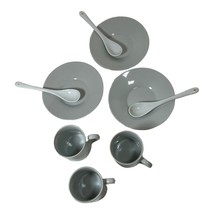 LINENS N THINGS Serving Set 3 expresso plate cup spoon Small Teaup Solid... - £19.04 GBP