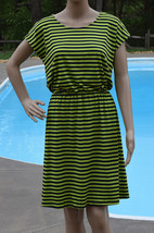 Ellen Tracy Womens Size S Green Navy Striped Sheath Dress Knee Length NWT - £19.23 GBP