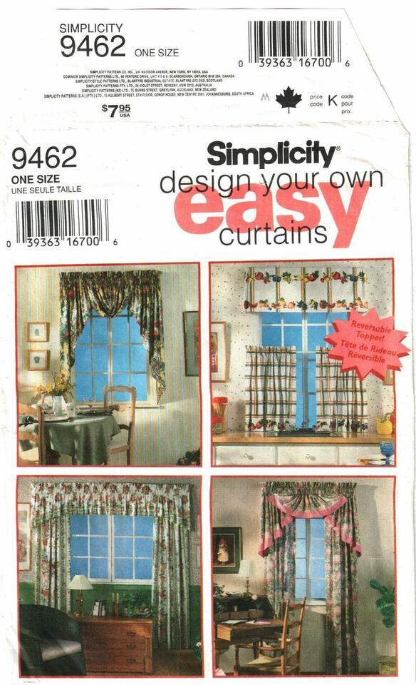 Simplicity 9462 Design Your Own Easy Curtains Drapes Window Treatments UNCUT FF - £9.01 GBP