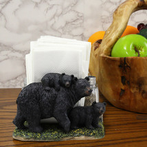 Black Bear And Cubs Strolling The Forest Paper Napkin Salt Pepper Shaker... - $30.99