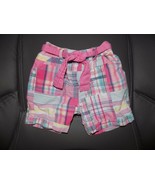 Janie and Jack Pink Plaid Patchwork Bermuda Shorts Size 12/18 Months Gir... - £13.20 GBP