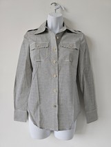 NWT TORY BURCH Cotton Blend Black White Stripe Brigitte Blouse Top Shirt 0 - £89.16 GBP
