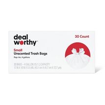 Dealworthy Small Flap Tie Trash Bags 4gal 30ct BPA-Free - $183.98 Dealworthy Small Flap Tie Trash Bags 4gal 30ct BPA-Free - $183.98 MXN