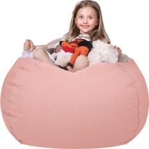Wekapo Stuffed Animal Storage Bean Bag Chair Cover For Kids, Solid Pink,... - $830.48 MXN
