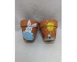 Set Of (2) Hand Painted Easter Bunny Spring 2.5&quot; Planters - $49.49