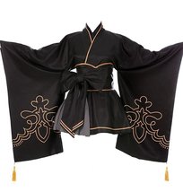 ZYHCOS Cosplay Costume Black Printing Kimono Bow Tie Corset Halloween Dress (Lar - £62.47 GBP