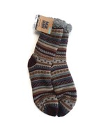 MUK LUKS Mens Cabin Socks L/XL Shoe Size 11/13 Maroon Multi-Color Warm a... - £19.56 GBP