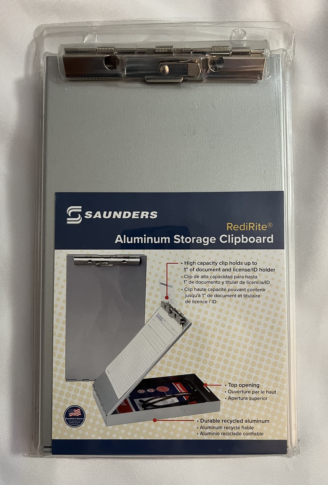 Saunders 213 Aluminum Redi Rite Storage Clipboard, Self Locking Latch  - $19.95