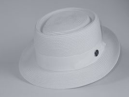 Men Bruno Capelo Summer Natural Braid Straw Style Pork Pie Monoco MO710 White image 3