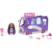 Barbie Extra Mini Minis Doll and Vehicle Playset, Expandable Tour Bus with Small - £19.80 GBP