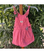 Oshkosh B&#39;Gosh Vestbak Pink Bib Bow Overall Dress 5T - $6.92