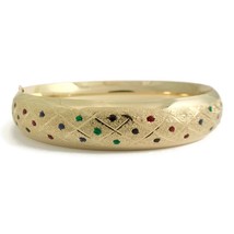 Authenticity Guarantee 
Vintage 1960&#39;s Red Blue Green Enameled Bangle Bracele... - £955.23 GBP