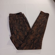 PAIGE W6510 Women's Hoxton Ultra Skinny Coated Brown Snake Print Jeans Size 30 image 2