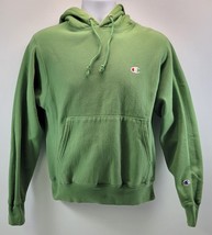 L2) Champion Men Reverse Weave Green Hoodie Kangaroo Sweatshirt Small - $368.88 MXN