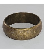 Art Nouveau Brass Bangle Bracelet Flowers Floral - £15.41 GBP