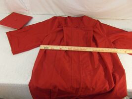 Bright Red Graduation Gown &amp; Cap Costume Choir Robe Polyester One Size F... - $274.42 MXN