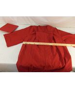 Bright Red Graduation Gown &amp; Cap Costume Choir Robe Polyester One Size F... - $274.42 MXN