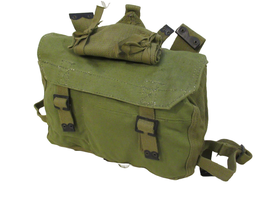 Vintage Greek army canvas haversack bag satchel military MISSING STRAPS ... - $20.00