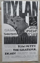 Bob Dylan Flyer Great Canadian Tours Original Grateful Dead Tom Petty Bu... - $50.00
