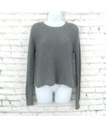 American Eagle Outfitters Sweater Womens XS Gray Long Sleeve Knit Scallo... - $19.99