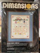 Vtg 1985 Dimensions Cross Stitch Kit 3599 Homecoming Sampler 11x14 New Reinert - $8.54