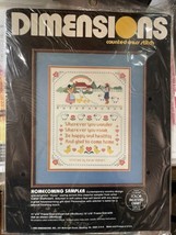 Vtg 1985 Dimensions Cross Stitch Kit 3599 Homecoming Sampler 11x14 New R... - £6.68 GBP