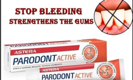 4 PACK  Toothpaste ASTERA PARODONT ACTIVE - 75 ml Stop Bleeding  Gums - £37.56 GBP