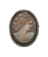 Vintage Carved Shell Cameo Brooch, Costume Jewellery, 3 cm - £21.03 GBP