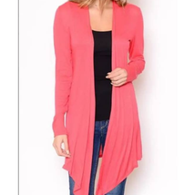 Chris and Carol Lightweight Coral Flowy Open Front Cardigan Small - £19.46 GBP