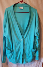 VTG Gitano Woman Cardigan Teal Size Unknown Button Lightweight Long Sleeve - $15.99
