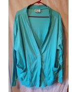 VTG Gitano Woman Cardigan Teal Size Unknown Button Lightweight Long Sleeve - $15.99