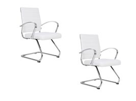 LeisureMod Office Waiting Room Chair, Upholstered Leather Computer Ergonomic Sle - $396.46