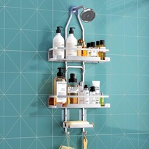 Kitstorack Aluminum Shower Caddy Hanging: Bathroom Shower Organizer, Silver - $31.99