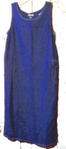 Nick &amp; Sarah Blue Jean Denim Jumper Dress w/Side Flap Pocket Sz Large - £28.94 GBP