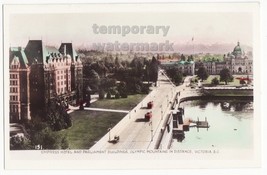 CANADA VICTORIA BC, EMPRESS HOTEL-PARLIAMENT-OLYMPIC FOUNTAINS c1920s ph... - £4.67 GBP